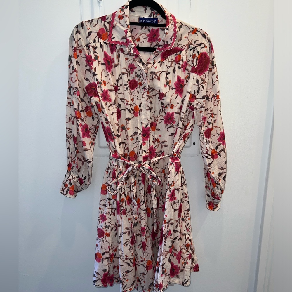 Floral long sleeve button up Anthro dress
